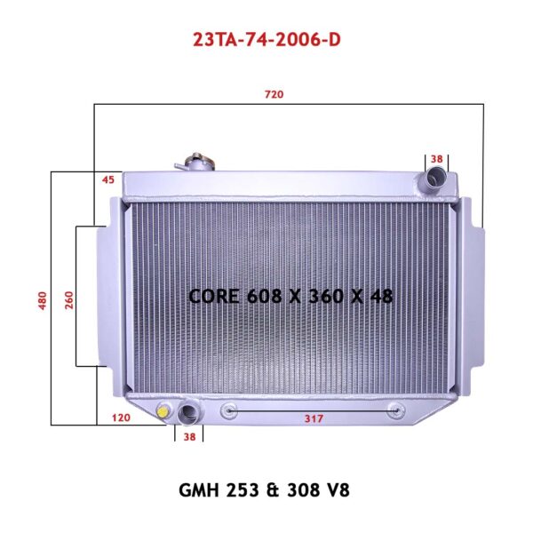 HOLDEN TORANA TA LH LX UC 3/74-6/79 RADIATOR ALL ALLOY